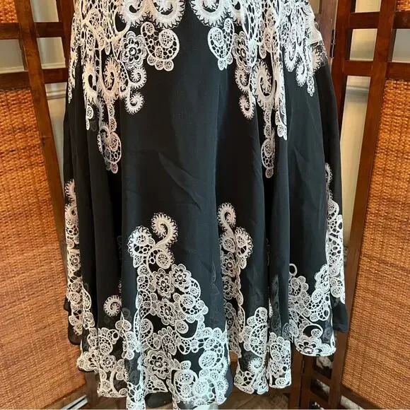 Karen Millen Black Gray Silk Cocktail Dress Lined Sleeveless Size 8 - Picture 4 of 12